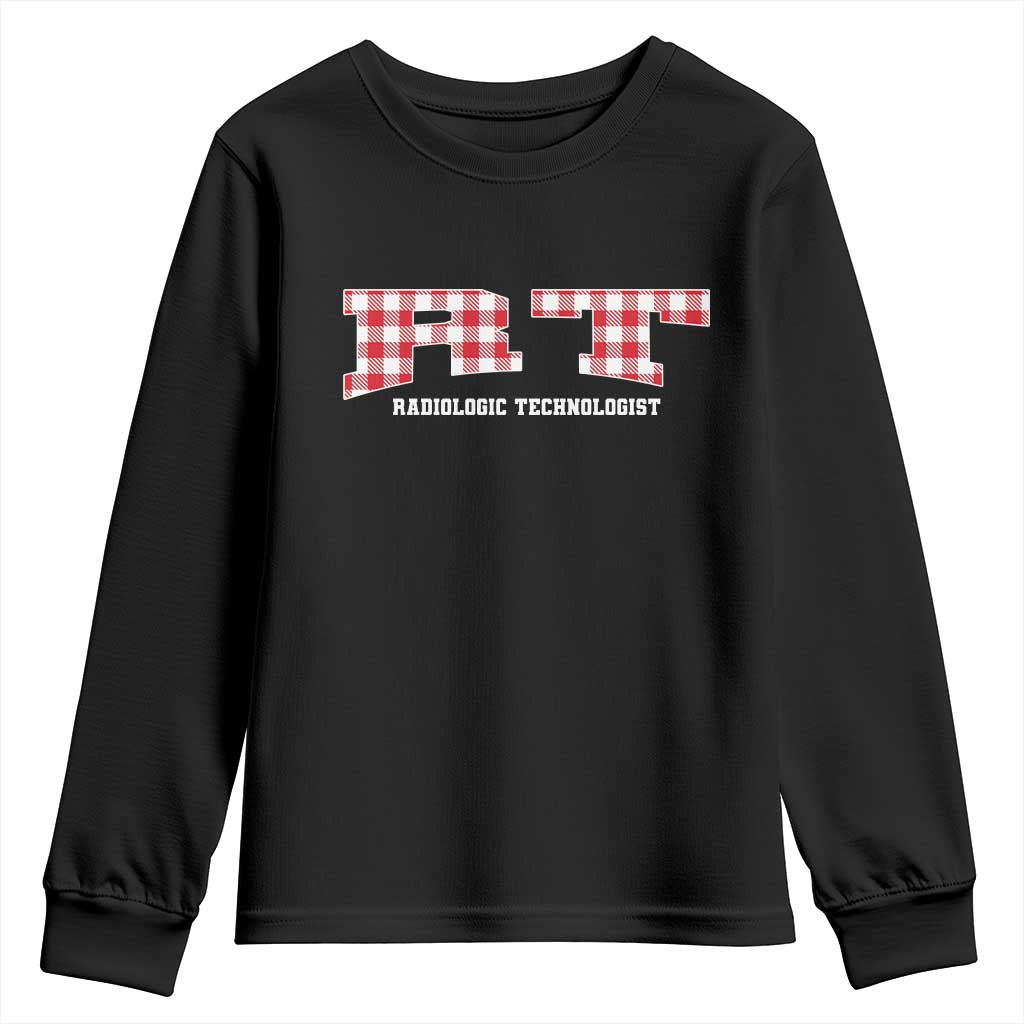 Christmas Radiology Technologist Youth Sweatshirt Buffalo Plaid RT Rad Tech Gift - Wonder Print Shop