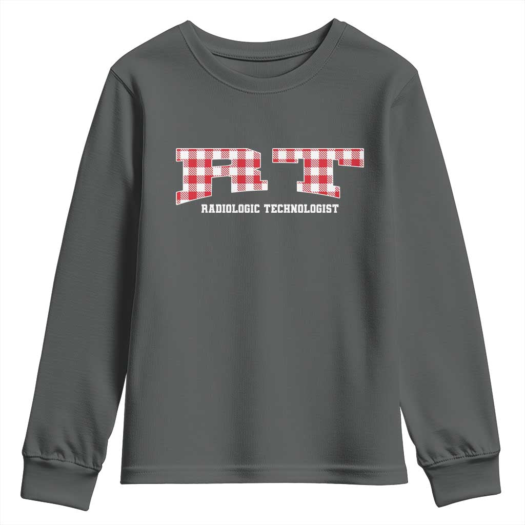 Christmas Radiology Technologist Youth Sweatshirt Buffalo Plaid RT Rad Tech Gift - Wonder Print Shop