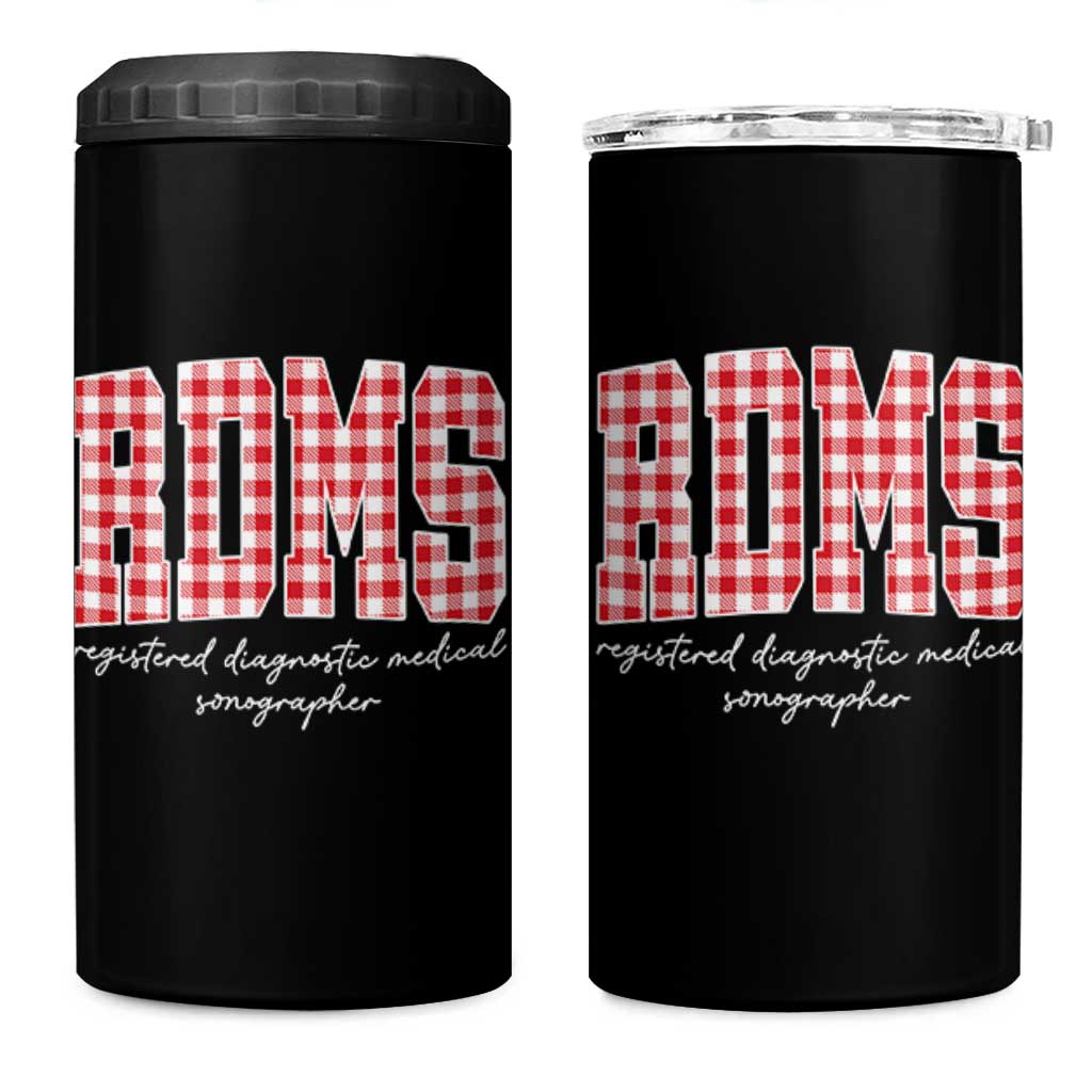 Christmas RDMS 4 in 1 Can Cooler Tumbler Buffalo Plaid Sonographer Ultrasound Tech Gift - Wonder Print Shop
