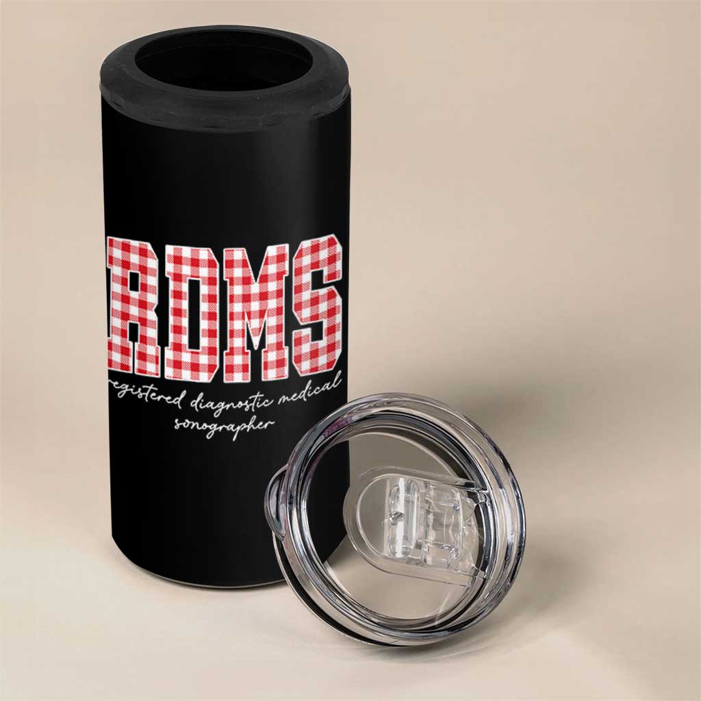 Christmas RDMS 4 in 1 Can Cooler Tumbler Buffalo Plaid Sonographer Ultrasound Tech Gift - Wonder Print Shop
