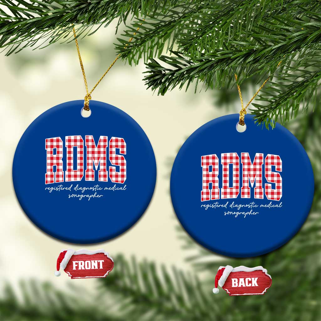 Christmas RDMS Ceramic Ornament Buffalo Plaid Sonographer Ultrasound Tech Gift - Wonder Print Shop