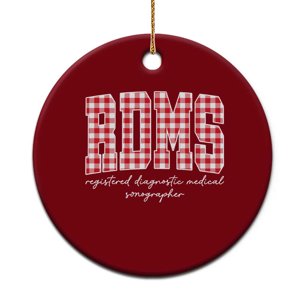Christmas RDMS Ceramic Ornament Buffalo Plaid Sonographer Ultrasound Tech Gift - Wonder Print Shop