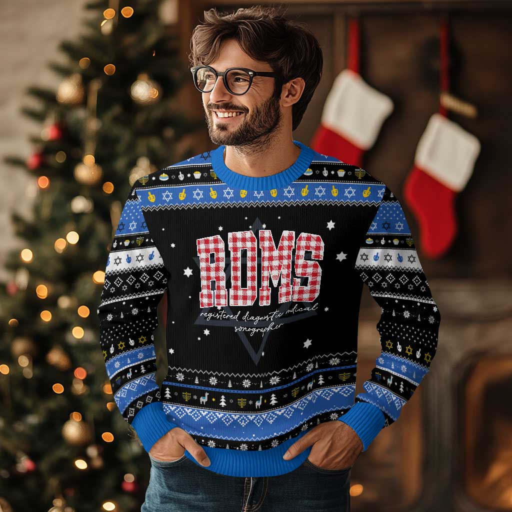 Christmas RDMS Hanukkah Ugly Sweater Buffalo Plaid Sonographer Ultrasound Tech Gift - Wonder Print Shop