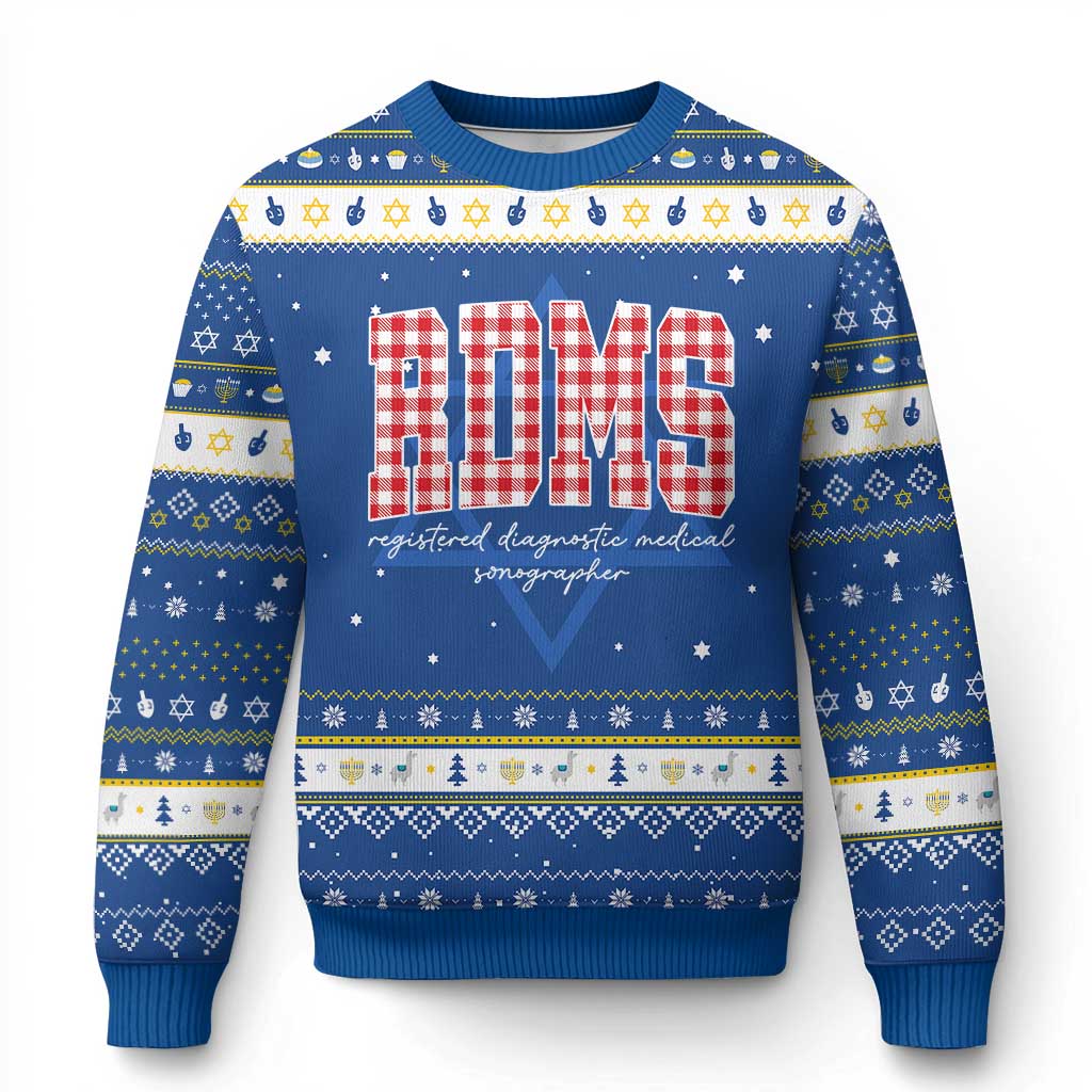 Christmas RDMS Hanukkah Ugly Sweater Buffalo Plaid Sonographer Ultrasound Tech Gift - Wonder Print Shop