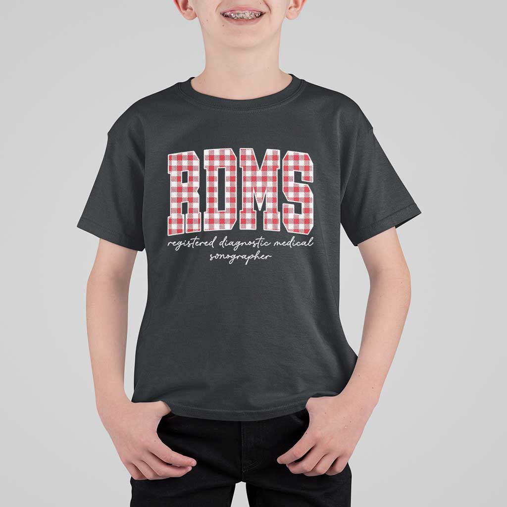 Christmas RDMS T Shirt For Kid Buffalo Plaid Sonographer Ultrasound Tech Gift - Wonder Print Shop