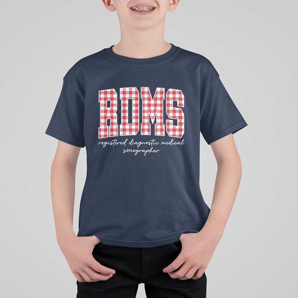 Christmas RDMS T Shirt For Kid Buffalo Plaid Sonographer Ultrasound Tech Gift - Wonder Print Shop