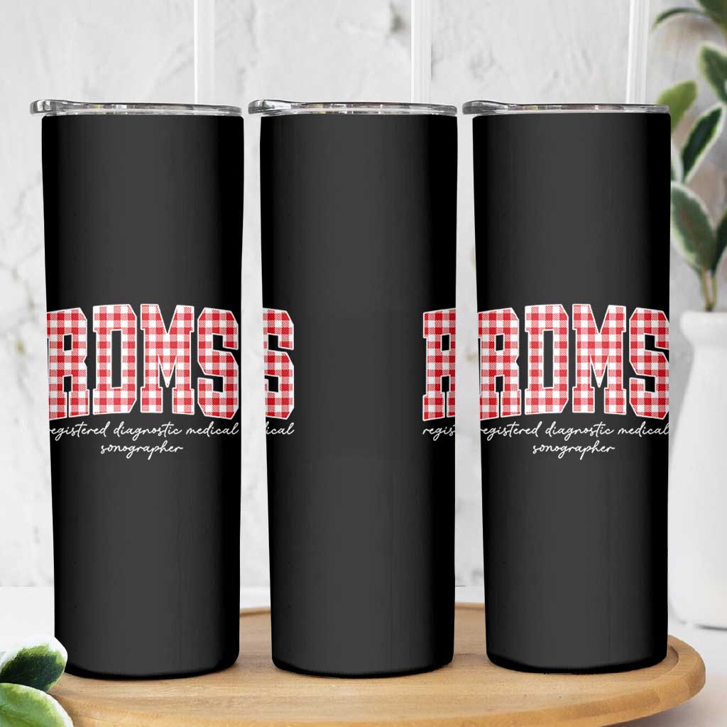 Christmas RDMS Skinny Tumbler Buffalo Plaid Sonographer Ultrasound Tech Gift - Wonder Print Shop