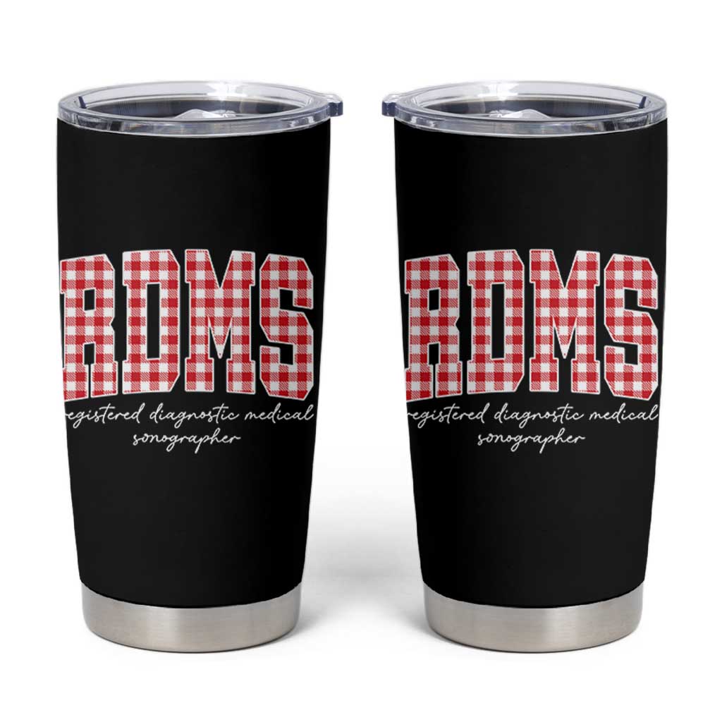 Christmas RDMS Tumbler Cup Buffalo Plaid Sonographer Ultrasound Tech Gift - Wonder Print Shop