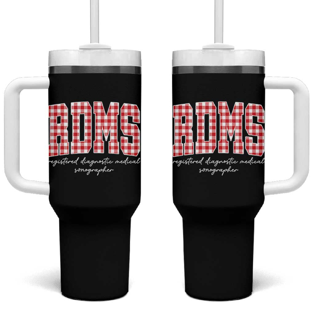 Christmas RDMS Tumbler With Handle Buffalo Plaid Sonographer Ultrasound Tech Gift - Wonder Print Shop