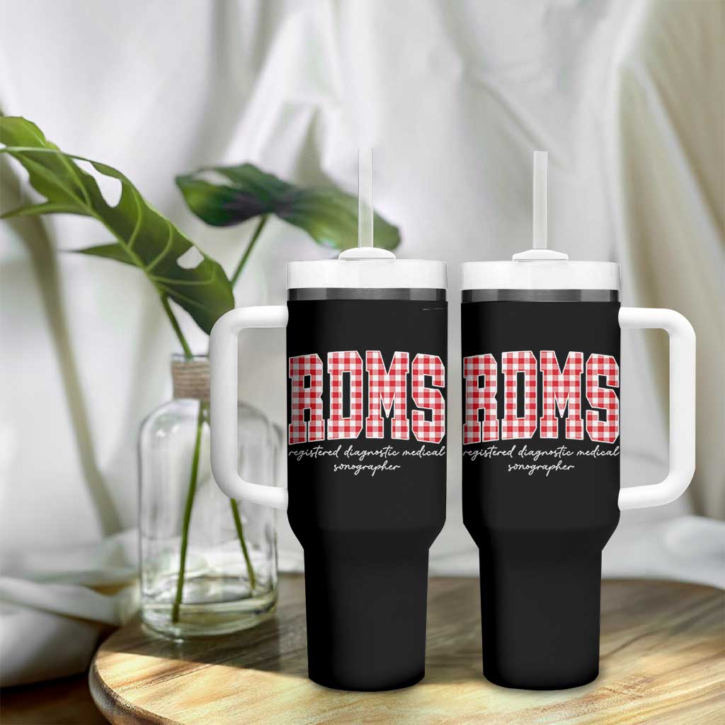 Christmas RDMS Tumbler With Handle Buffalo Plaid Sonographer Ultrasound Tech Gift - Wonder Print Shop