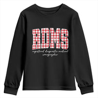 Christmas RDMS Youth Sweatshirt Buffalo Plaid Sonographer Ultrasound Tech Gift - Wonder Print Shop