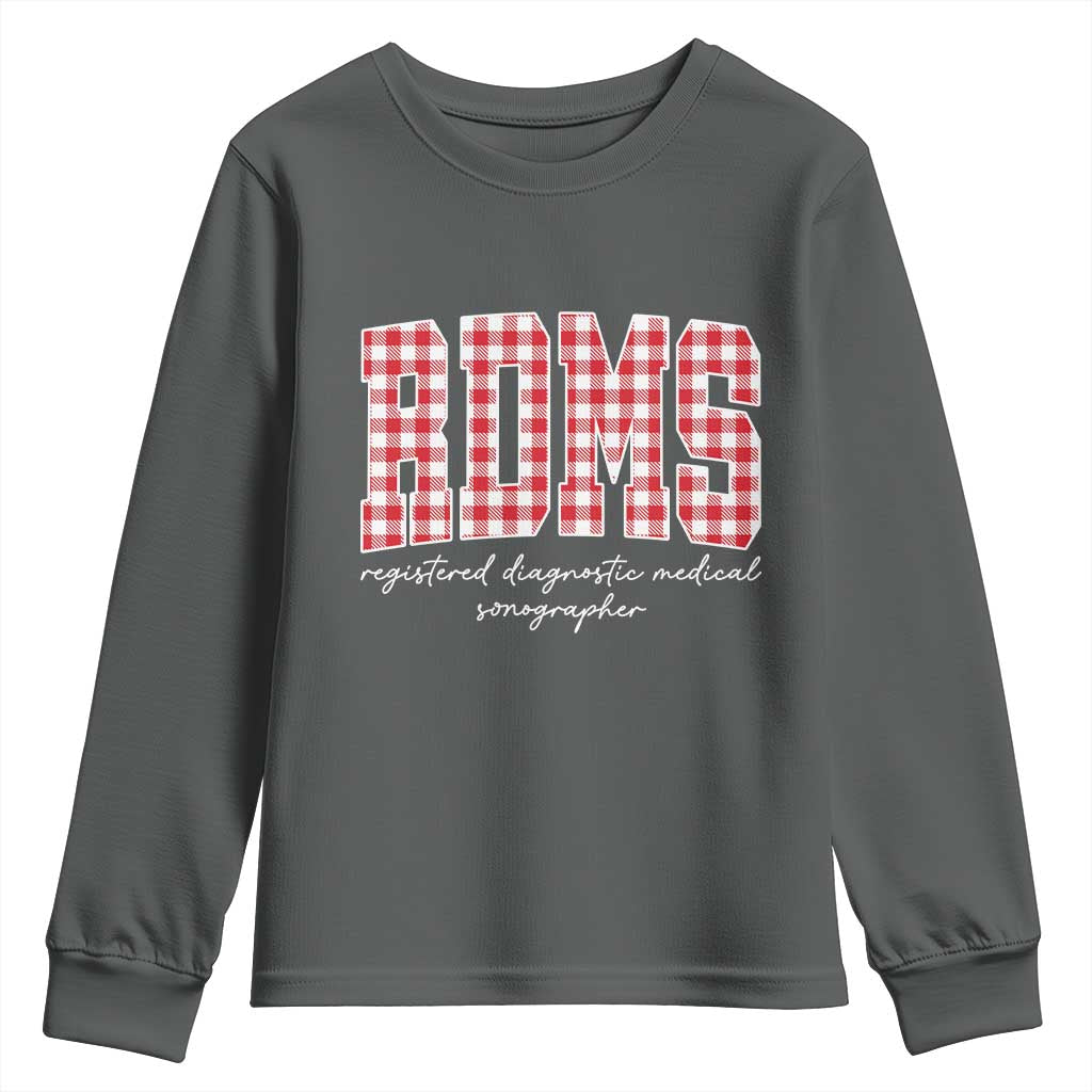 Christmas RDMS Youth Sweatshirt Buffalo Plaid Sonographer Ultrasound Tech Gift - Wonder Print Shop