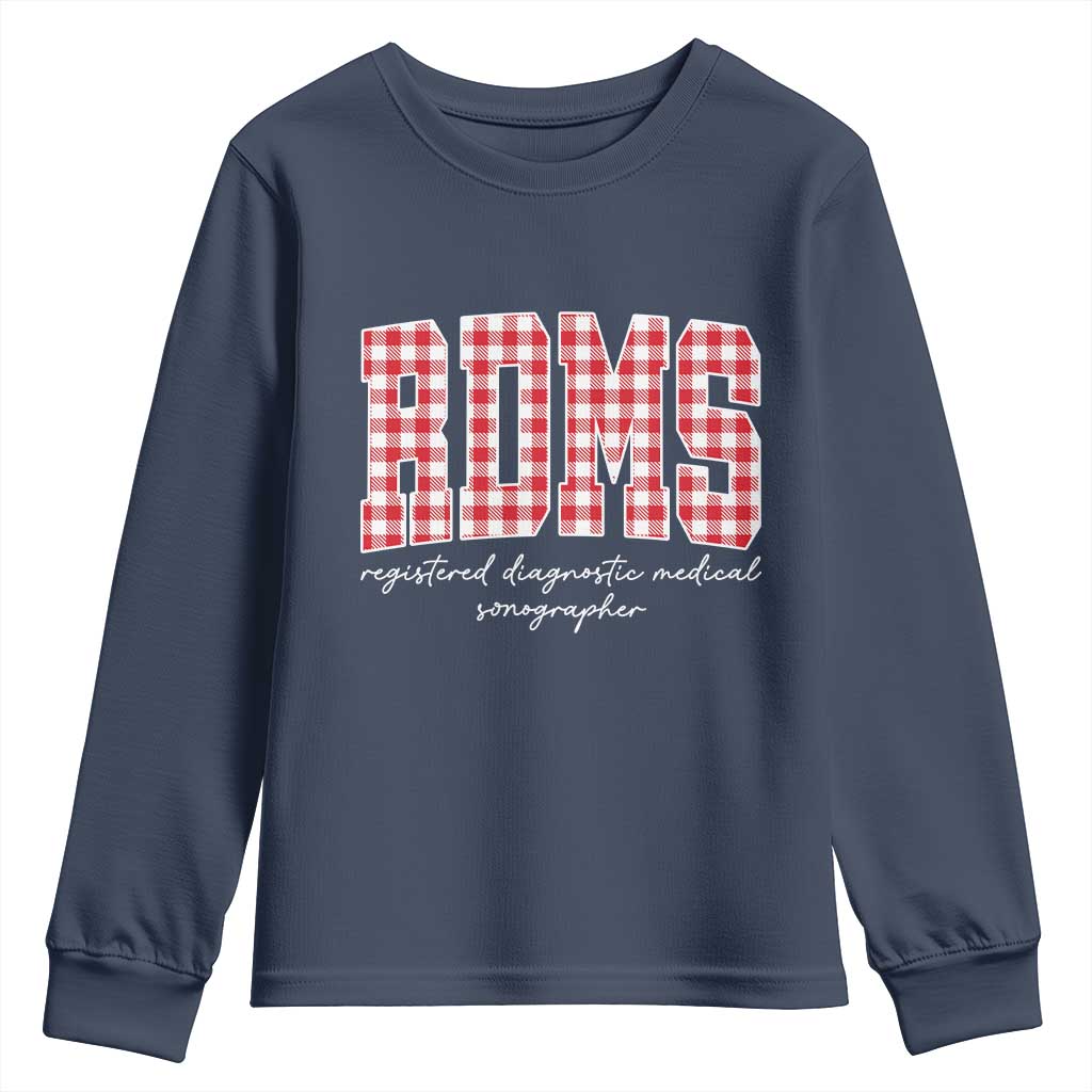 Christmas RDMS Youth Sweatshirt Buffalo Plaid Sonographer Ultrasound Tech Gift - Wonder Print Shop
