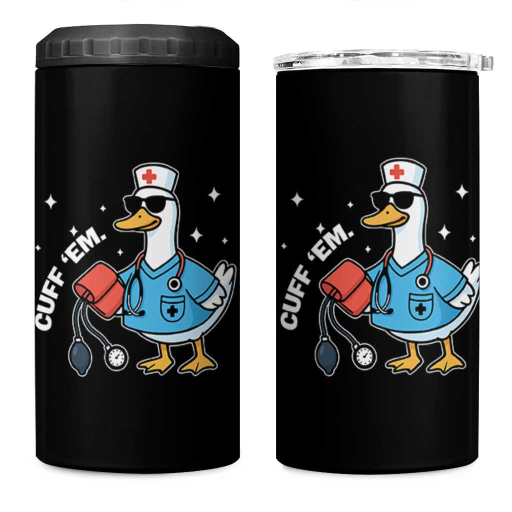 Goose Nurse 4 in 1 Can Cooler Tumbler Cuff Em Cute Nursing Graduation Gift - Wonder Print Shop