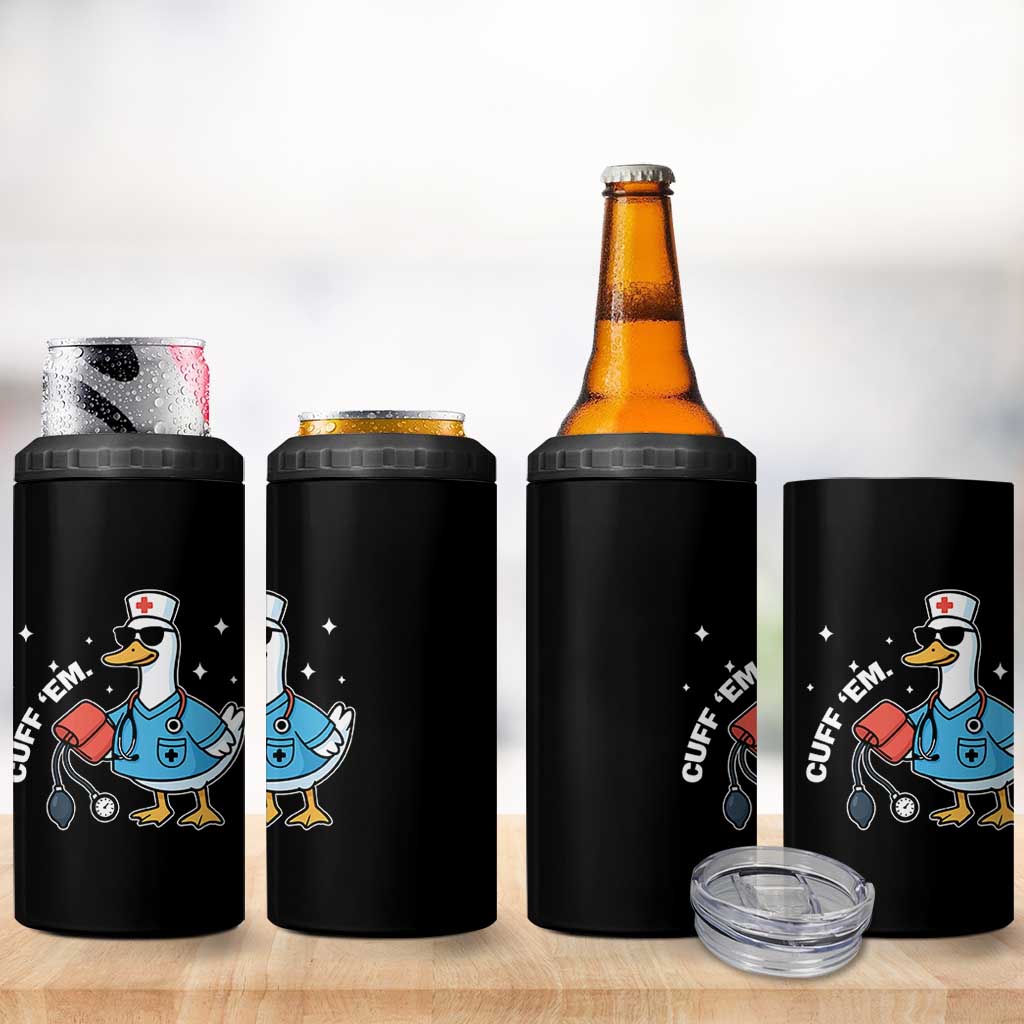 Goose Nurse 4 in 1 Can Cooler Tumbler Cuff Em Cute Nursing Graduation Gift - Wonder Print Shop