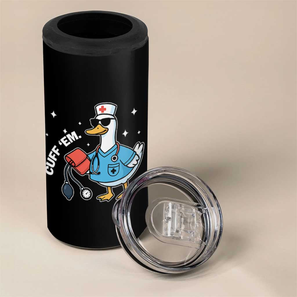 Goose Nurse 4 in 1 Can Cooler Tumbler Cuff Em Cute Nursing Graduation Gift - Wonder Print Shop