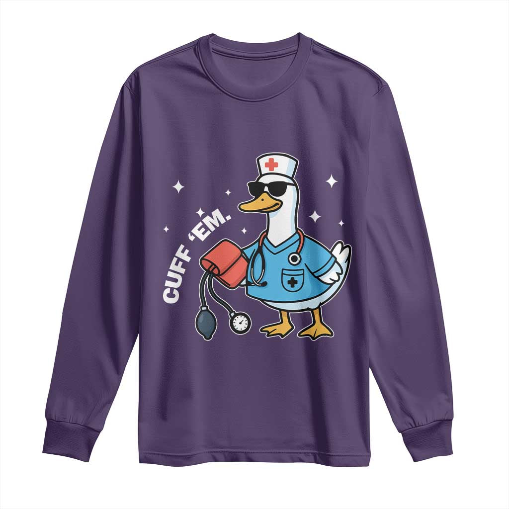 Goose Nurse Long Sleeve Shirt Cuff Em Cute Nursing Graduation Gift - Wonder Print Shop