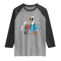 Goose Nurse Raglan Shirt Cuff Em Cute Nursing Graduation Gift - Wonder Print Shop