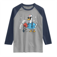 Goose Nurse Raglan Shirt Cuff Em Cute Nursing Graduation Gift - Wonder Print Shop