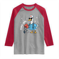 Goose Nurse Raglan Shirt Cuff Em Cute Nursing Graduation Gift - Wonder Print Shop