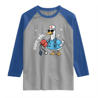 Goose Nurse Raglan Shirt Cuff Em Cute Nursing Graduation Gift - Wonder Print Shop