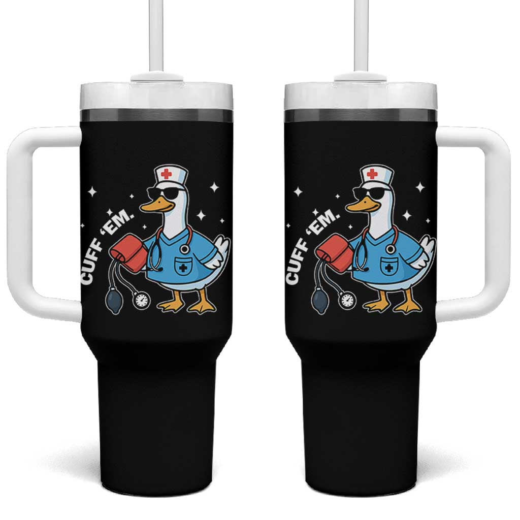 Goose Nurse Tumbler With Handle Cuff Em Cute Nursing Graduation Gift - Wonder Print Shop