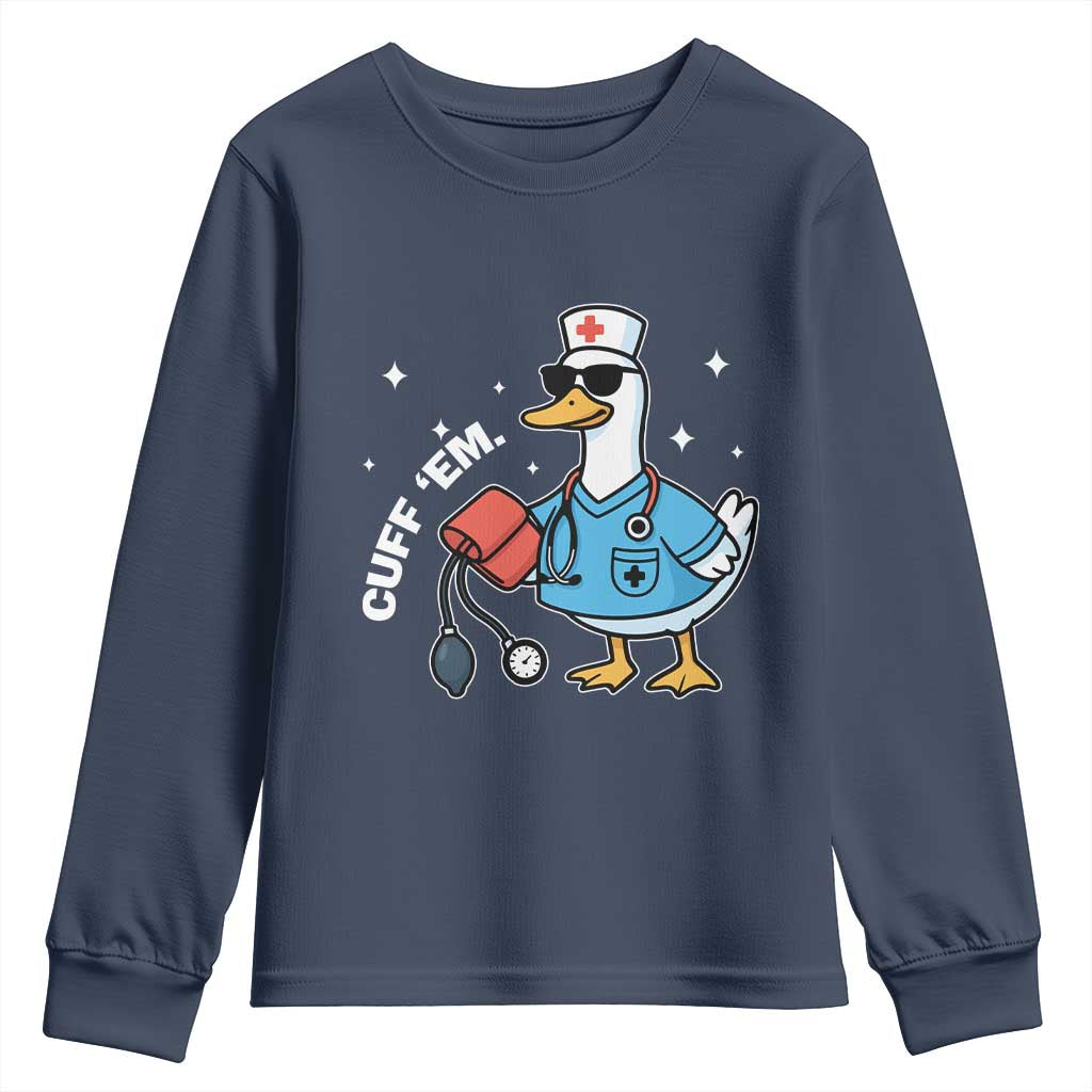 Goose Nurse Youth Sweatshirt Cuff Em Cute Nursing Graduation Gift - Wonder Print Shop
