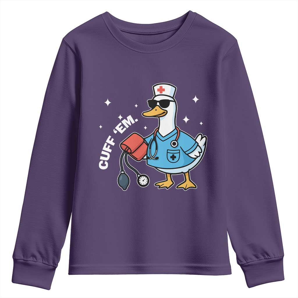 Goose Nurse Youth Sweatshirt Cuff Em Cute Nursing Graduation Gift - Wonder Print Shop