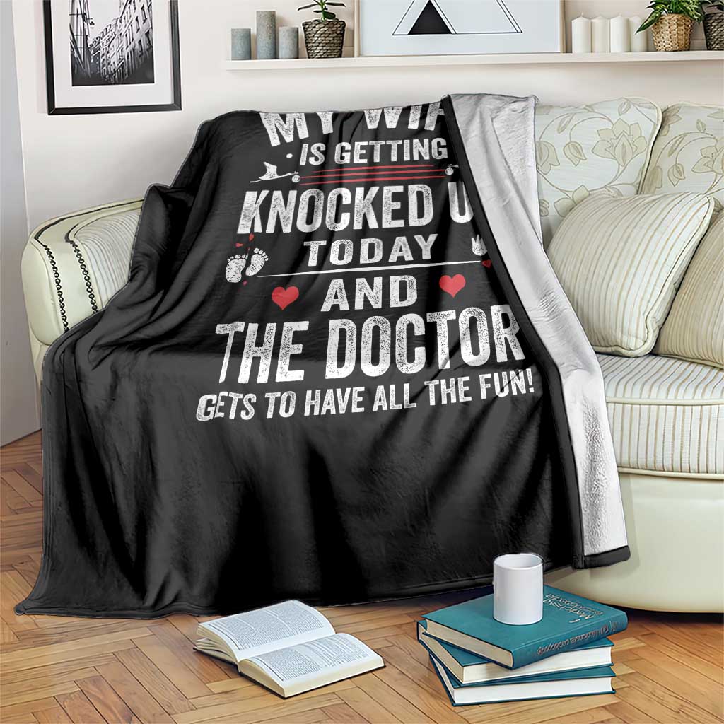 IVF Dad Throw Blanket Wife Knocked Up For Embryo Transfer Day - Wonder Print Shop