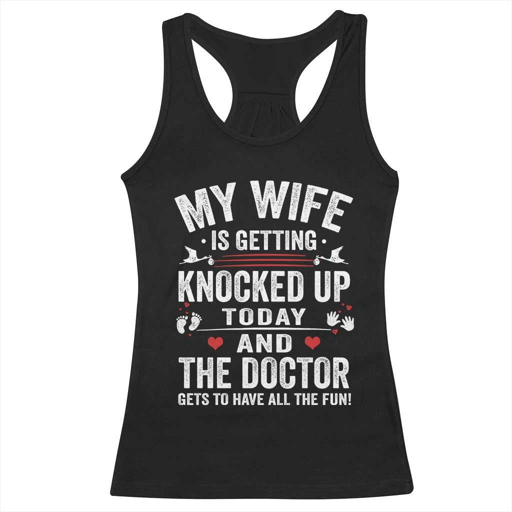 IVF Dad Racerback Tank Top Wife Knocked Up For Embryo Transfer Day - Wonder Print Shop