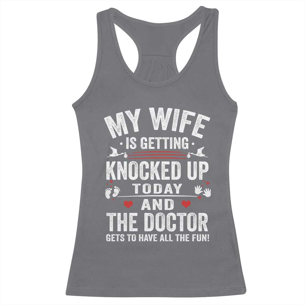 IVF Dad Racerback Tank Top Wife Knocked Up For Embryo Transfer Day - Wonder Print Shop