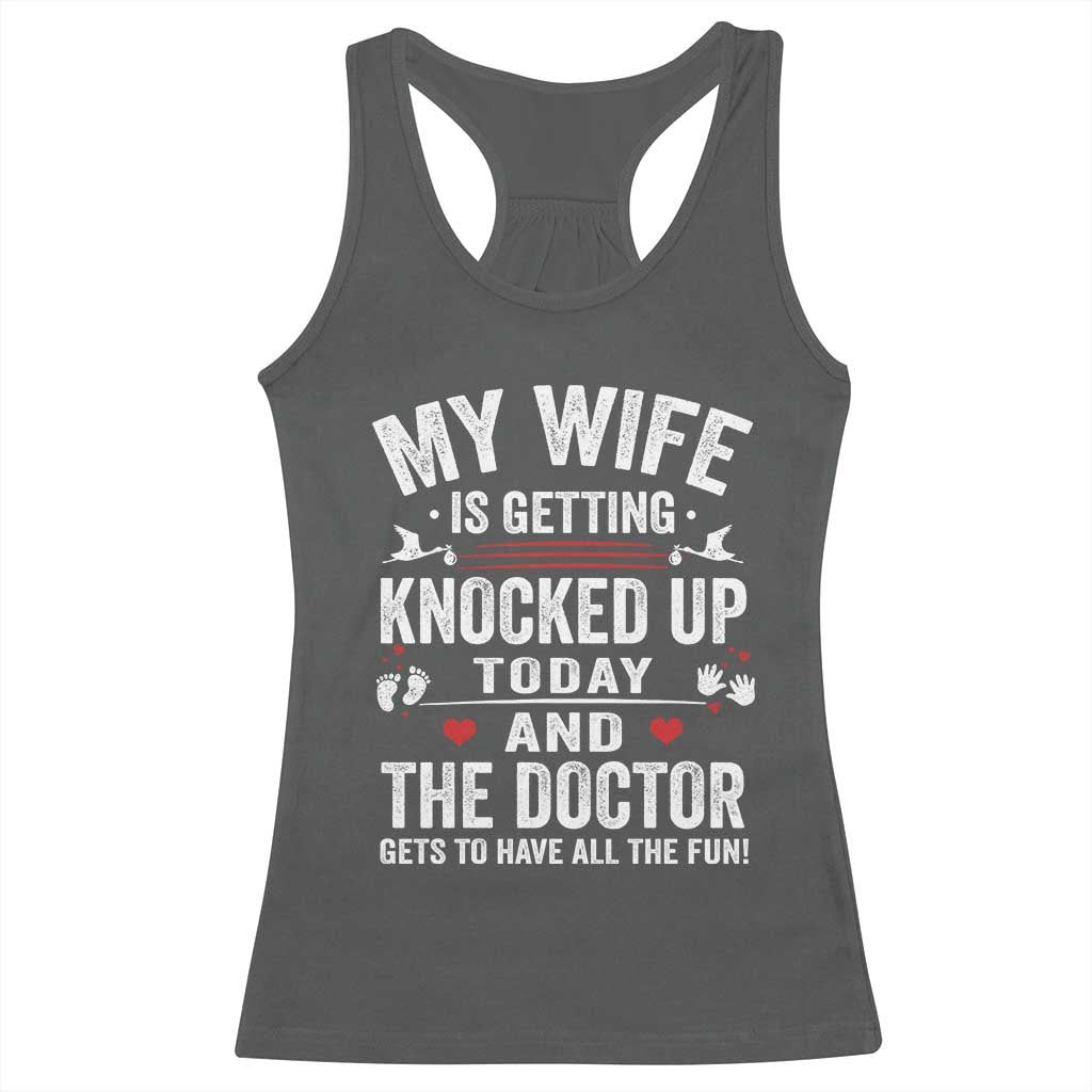 IVF Dad Racerback Tank Top Wife Knocked Up For Embryo Transfer Day - Wonder Print Shop