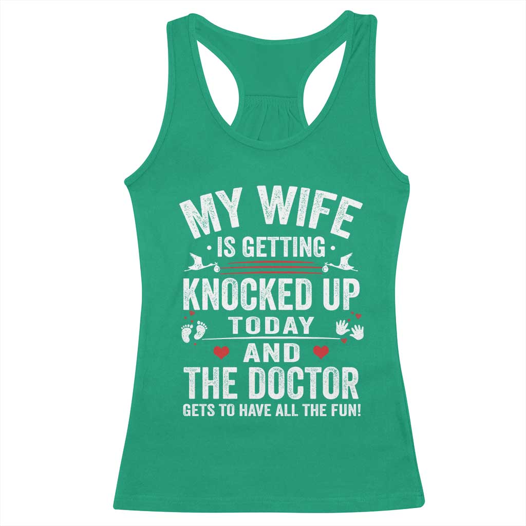 IVF Dad Racerback Tank Top Wife Knocked Up For Embryo Transfer Day - Wonder Print Shop