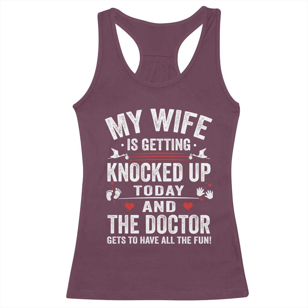 IVF Dad Racerback Tank Top Wife Knocked Up For Embryo Transfer Day - Wonder Print Shop