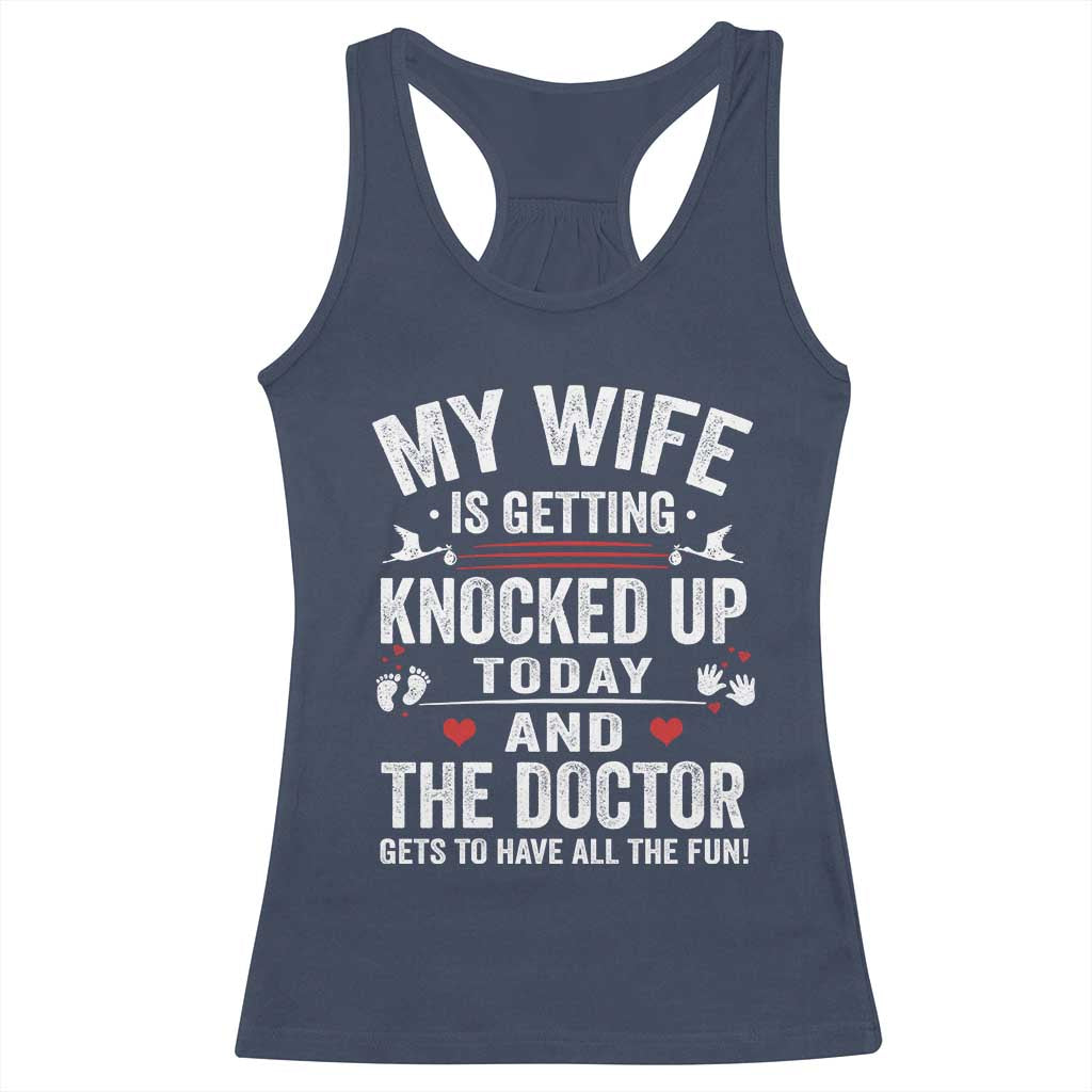 IVF Dad Racerback Tank Top Wife Knocked Up For Embryo Transfer Day - Wonder Print Shop