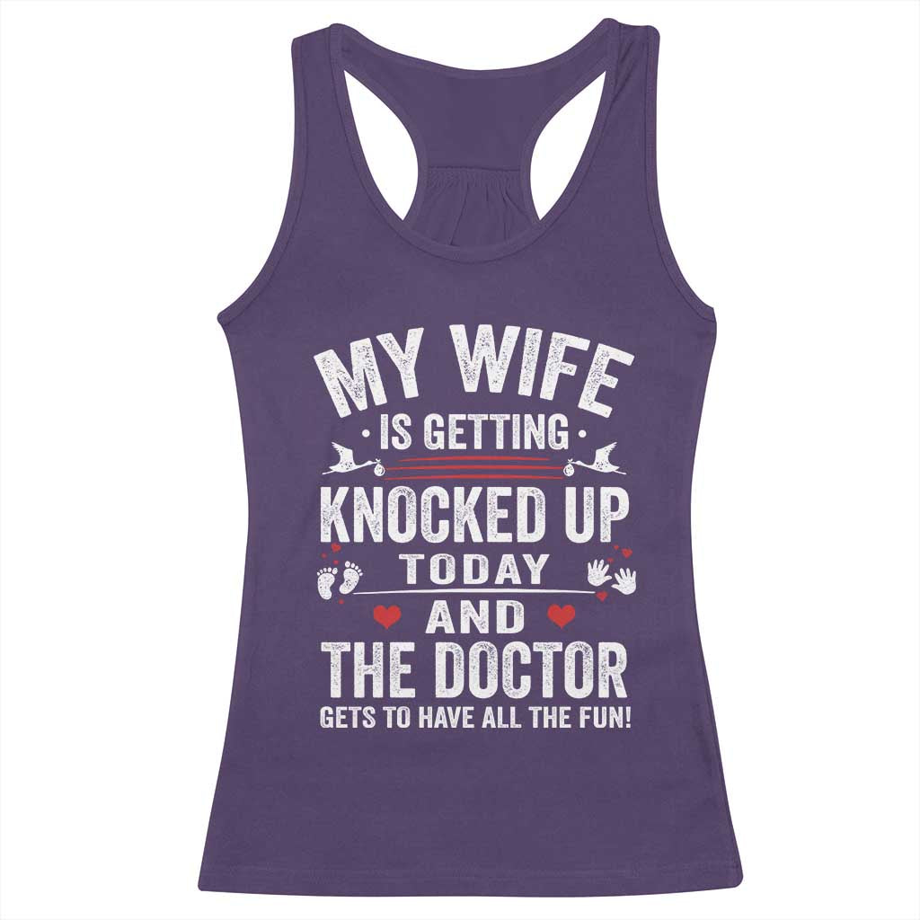 IVF Dad Racerback Tank Top Wife Knocked Up For Embryo Transfer Day - Wonder Print Shop