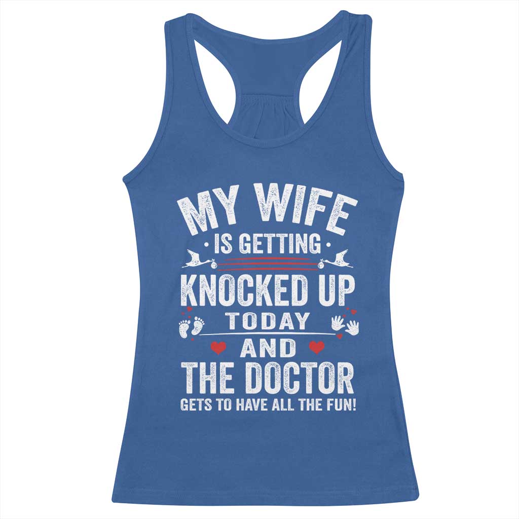 IVF Dad Racerback Tank Top Wife Knocked Up For Embryo Transfer Day - Wonder Print Shop