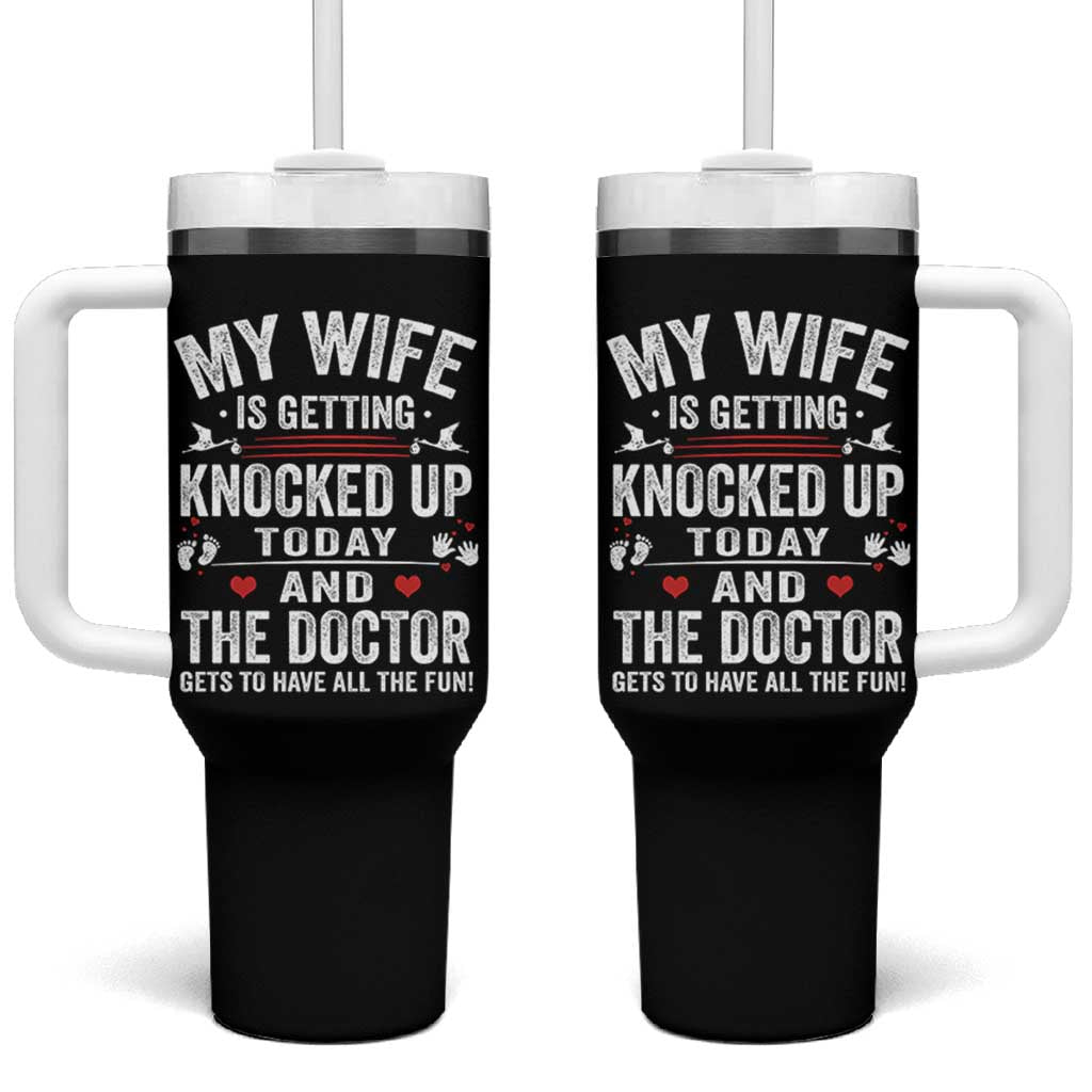 IVF Dad Tumbler With Handle Wife Knocked Up For Embryo Transfer Day - Wonder Print Shop