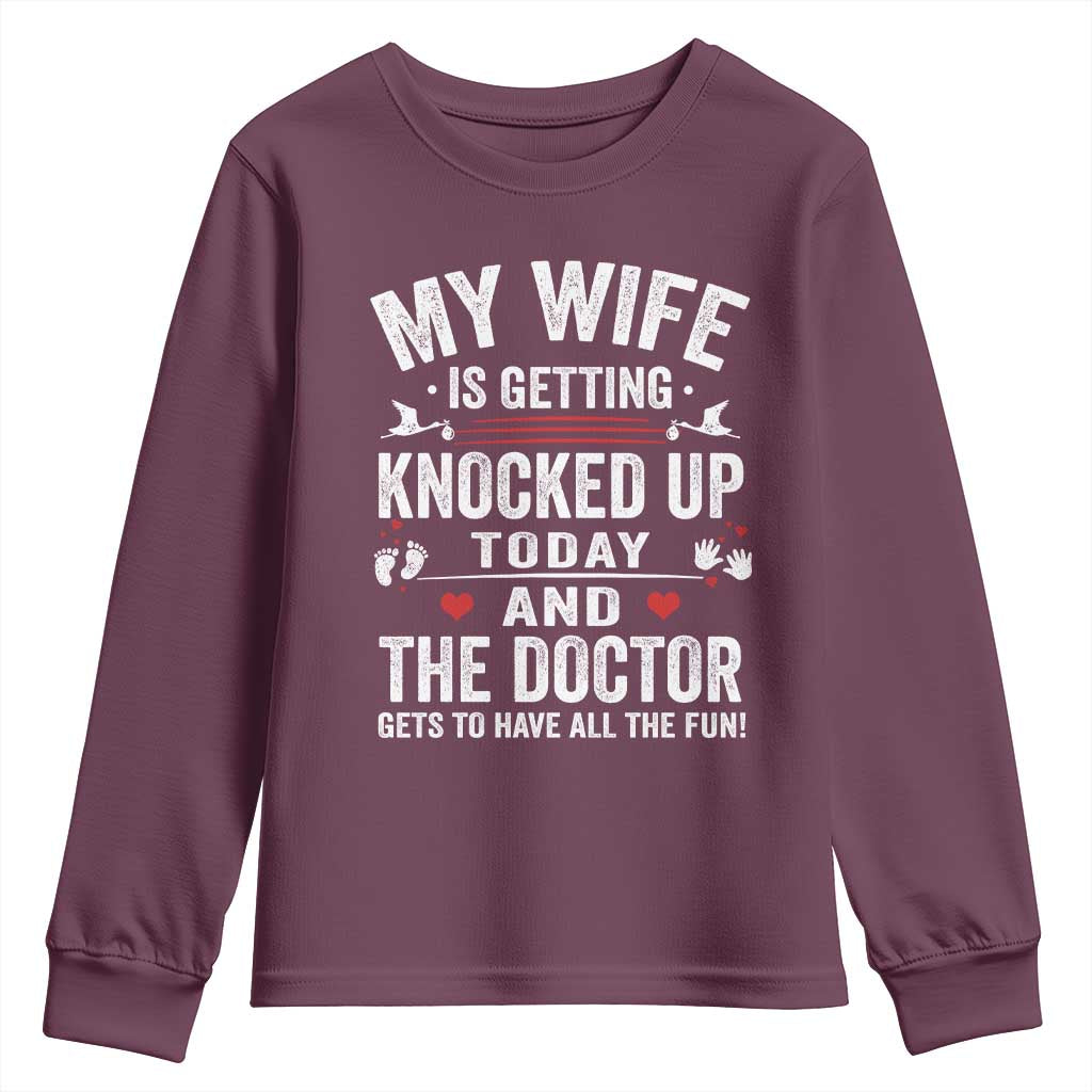 IVF Dad Youth Sweatshirt Wife Knocked Up For Embryo Transfer Day - Wonder Print Shop