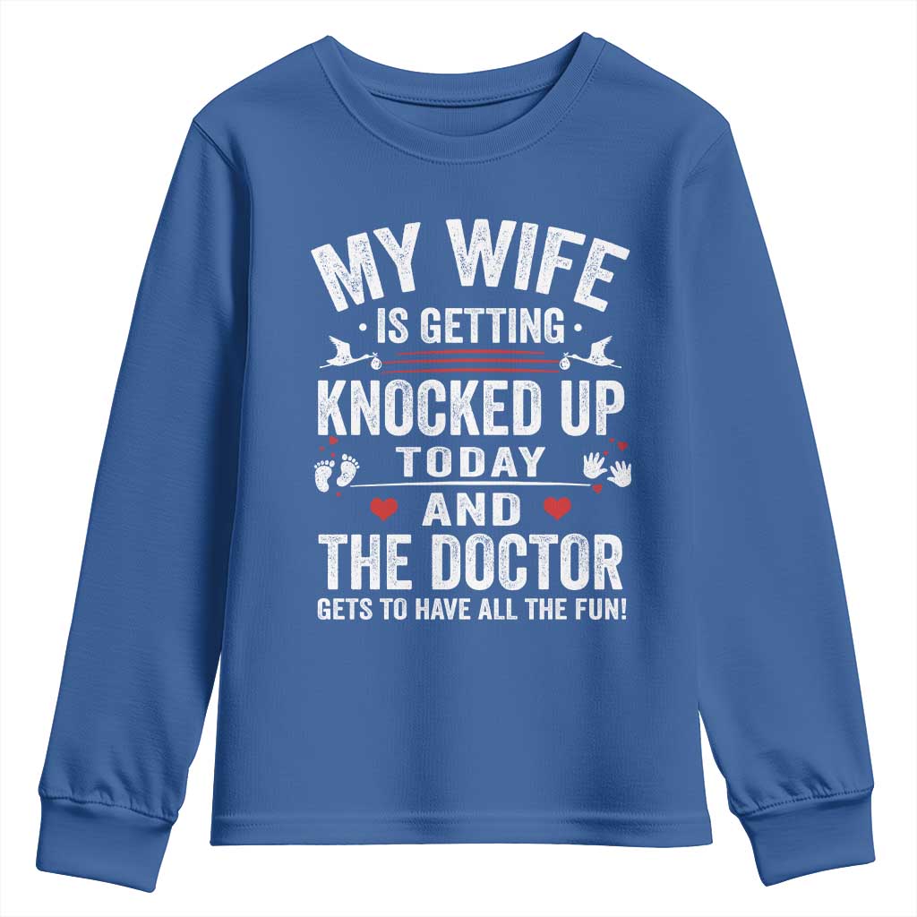 IVF Dad Youth Sweatshirt Wife Knocked Up For Embryo Transfer Day - Wonder Print Shop