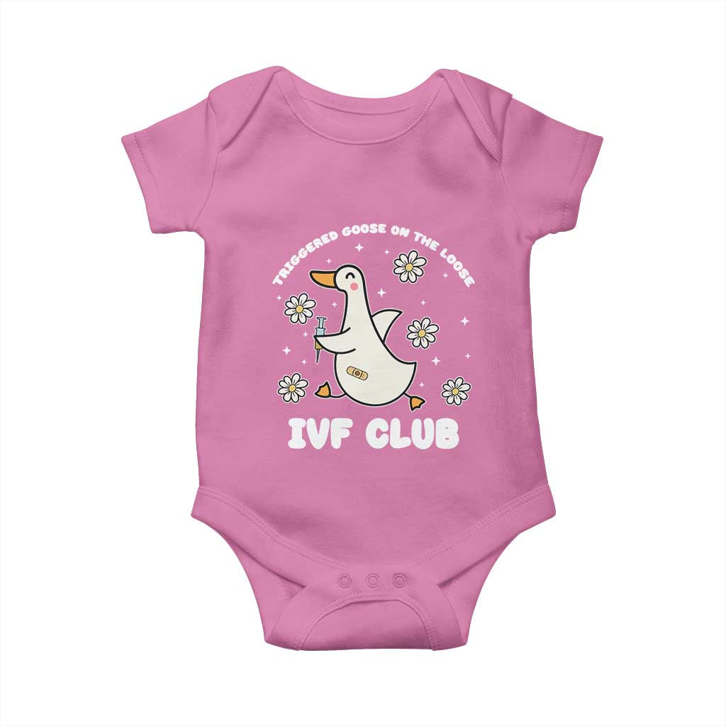 Funny IVF Baby Onesie Triggered Goose On The Loose Infertility Support Gift - Wonder Print Shop
