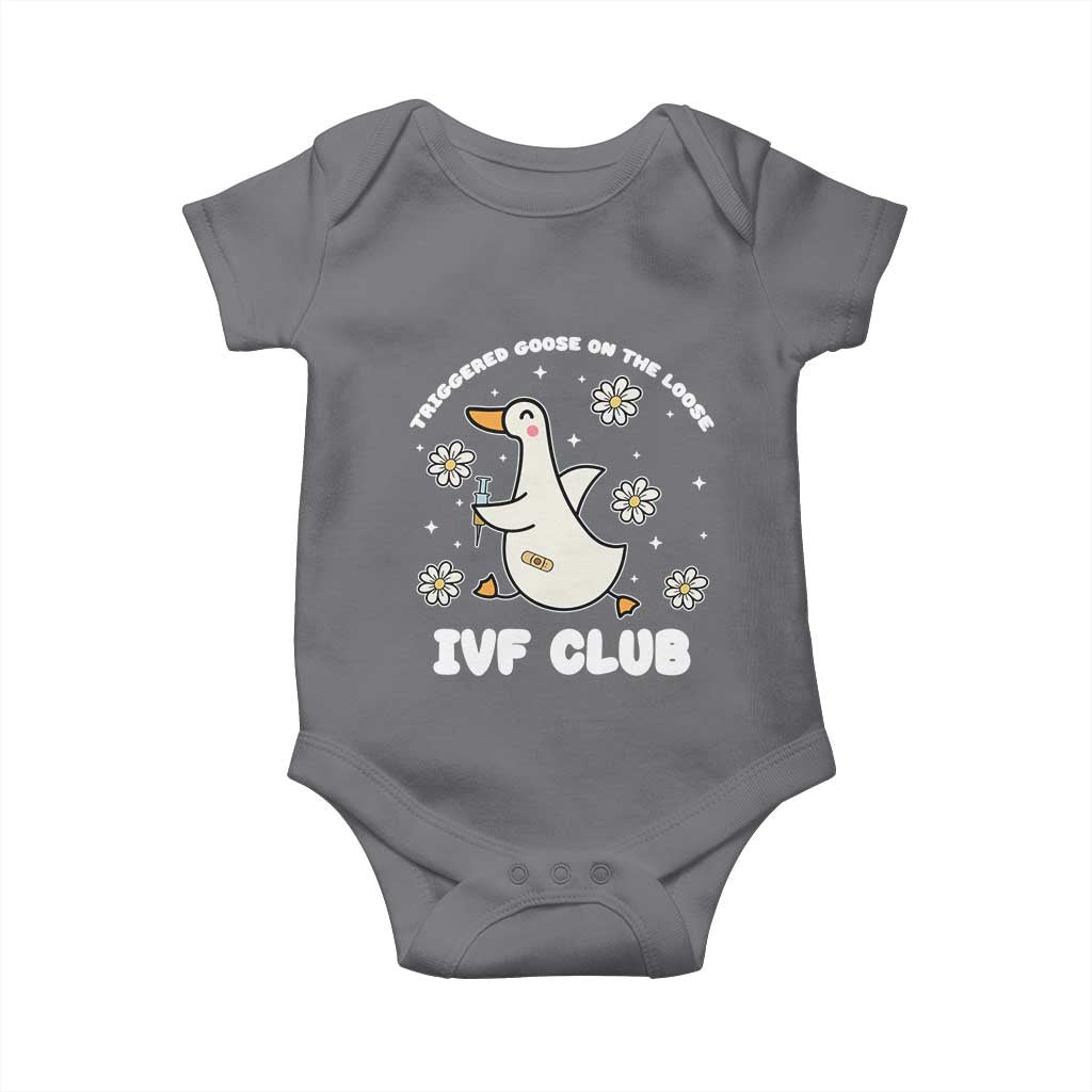 Funny IVF Baby Onesie Triggered Goose On The Loose Infertility Support Gift - Wonder Print Shop