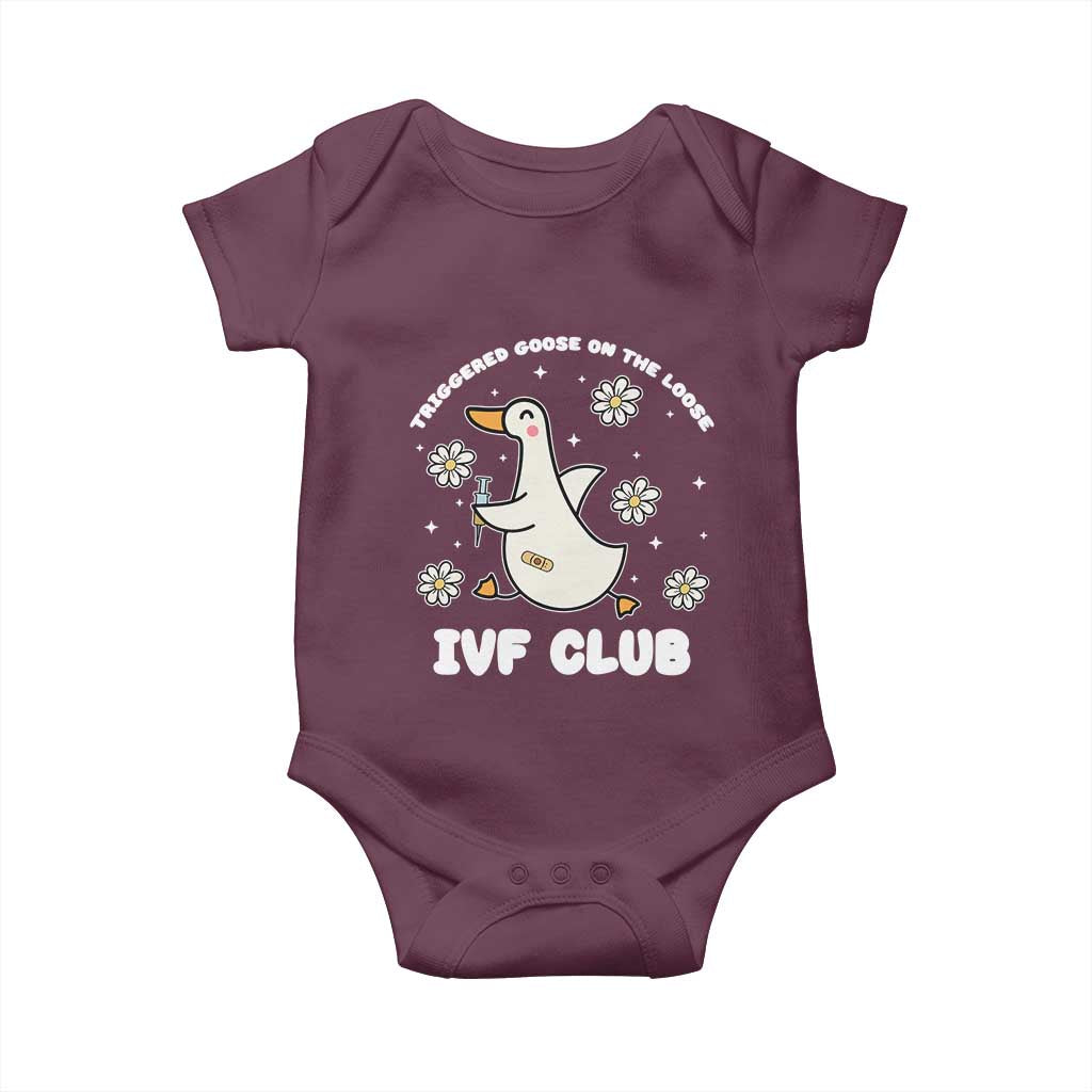Funny IVF Baby Onesie Triggered Goose On The Loose Infertility Support Gift - Wonder Print Shop