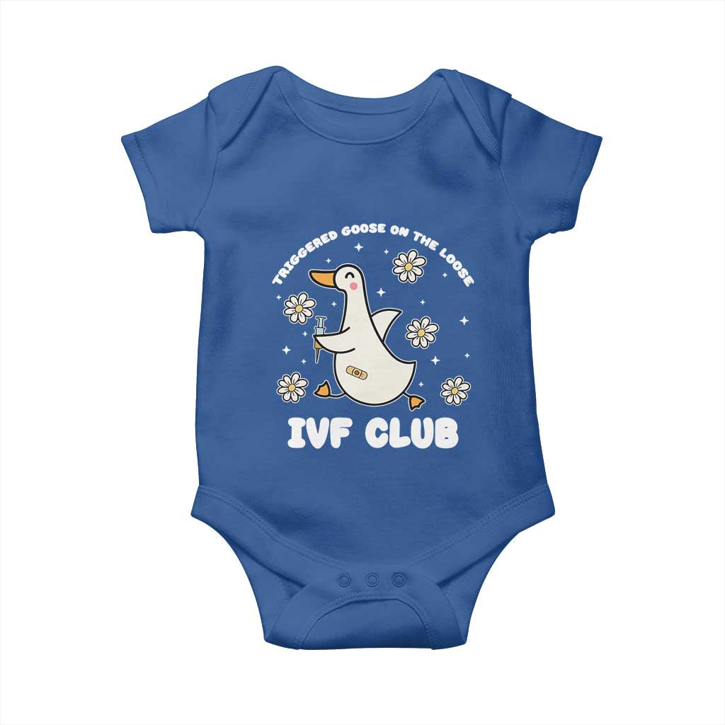 Funny IVF Baby Onesie Triggered Goose On The Loose Infertility Support Gift - Wonder Print Shop