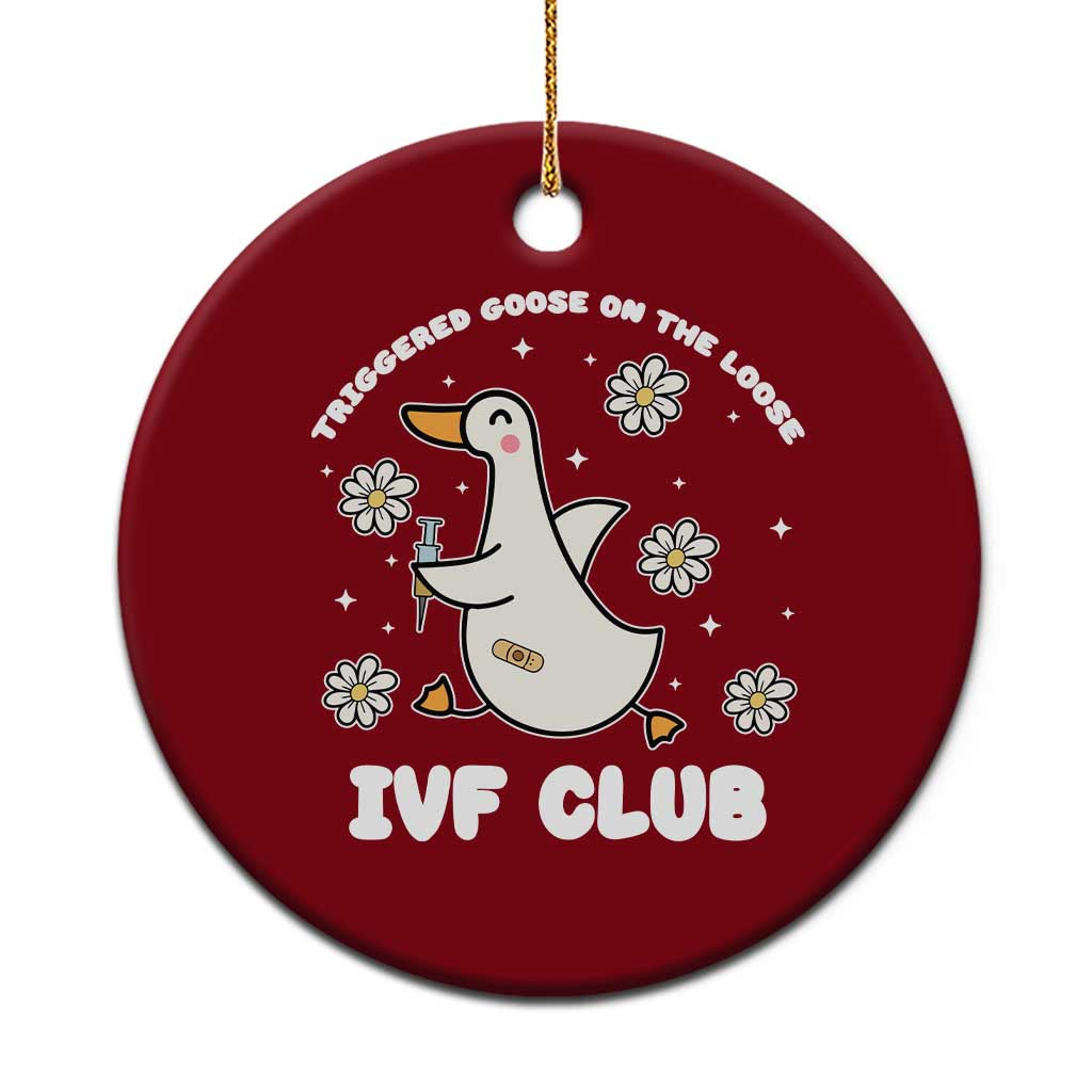 Funny IVF Ceramic Ornament Triggered Goose On The Loose Infertility Support Gift - Wonder Print Shop