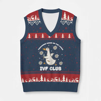 Funny IVF V-Neck Knit Sweater Vest Triggered Goose On The Loose Infertility Support Gift - Wonder Print Shop