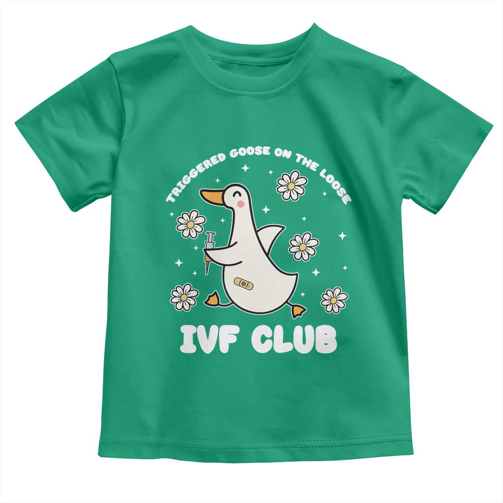 Funny IVF Toddler T Shirt Triggered Goose On The Loose Infertility Support Gift - Wonder Print Shop