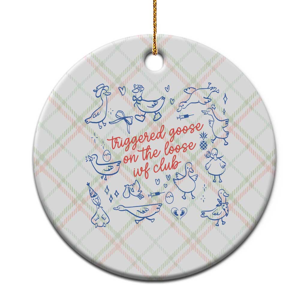 Funny IVF Ceramic Ornament Triggered Goose On The Loose Infertility Support - Wonder Print Shop