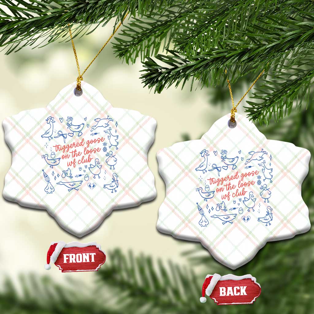 Funny IVF Ceramic Ornament Triggered Goose On The Loose Infertility Support - Wonder Print Shop