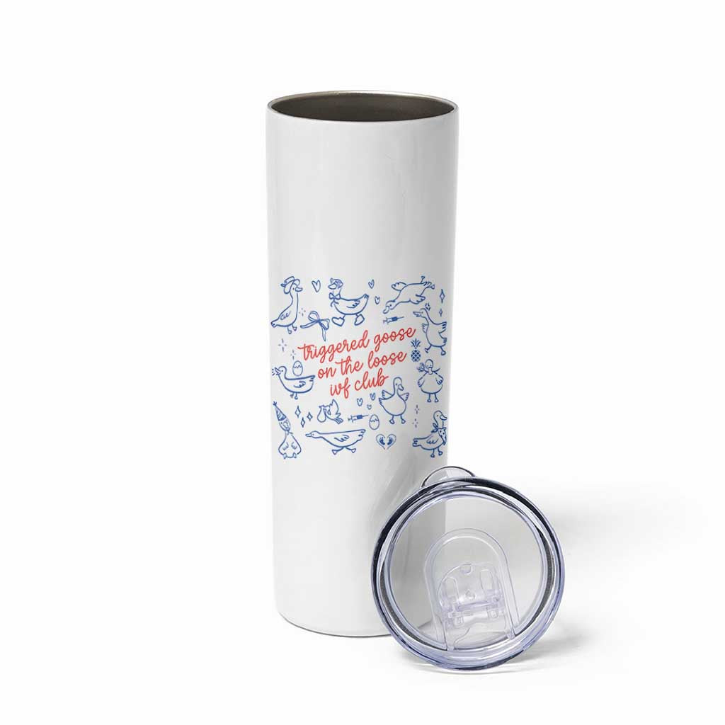 Funny IVF Skinny Tumbler Triggered Goose On The Loose Infertility Support - Wonder Print Shop